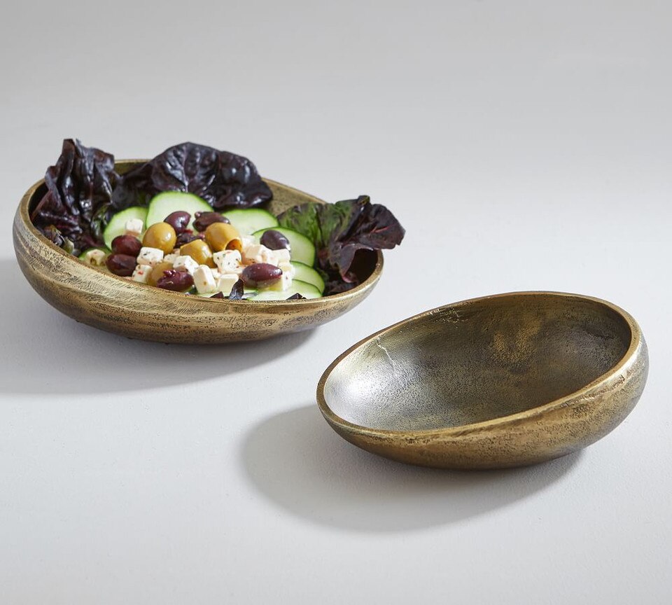 Austin Tumbled Gold Serving Bowl Pottery Barn Australia